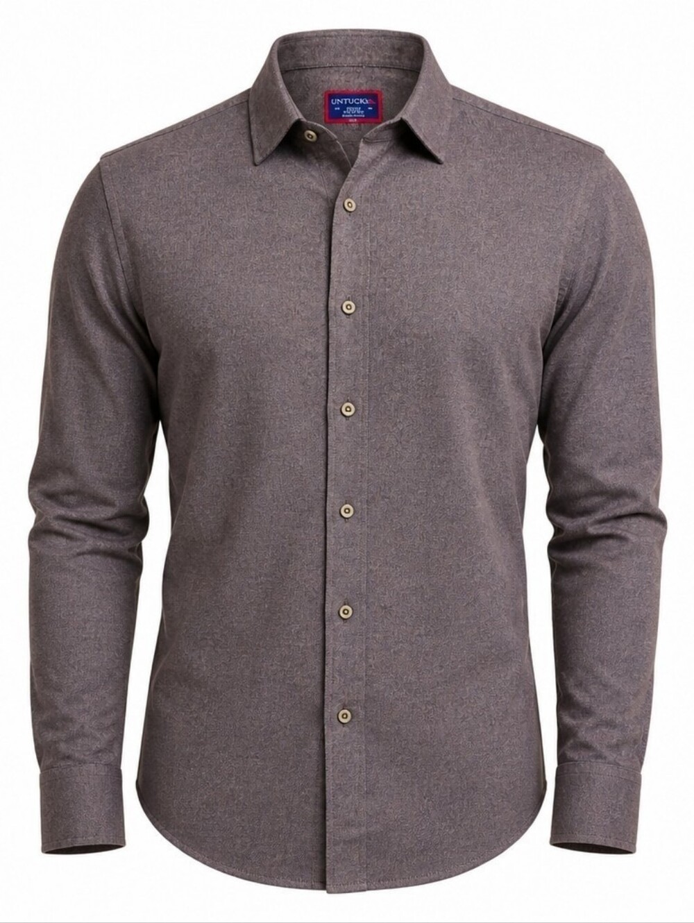 UNTUCKit Men's XXXL Long-sleeved Button Up Shirt, Brown